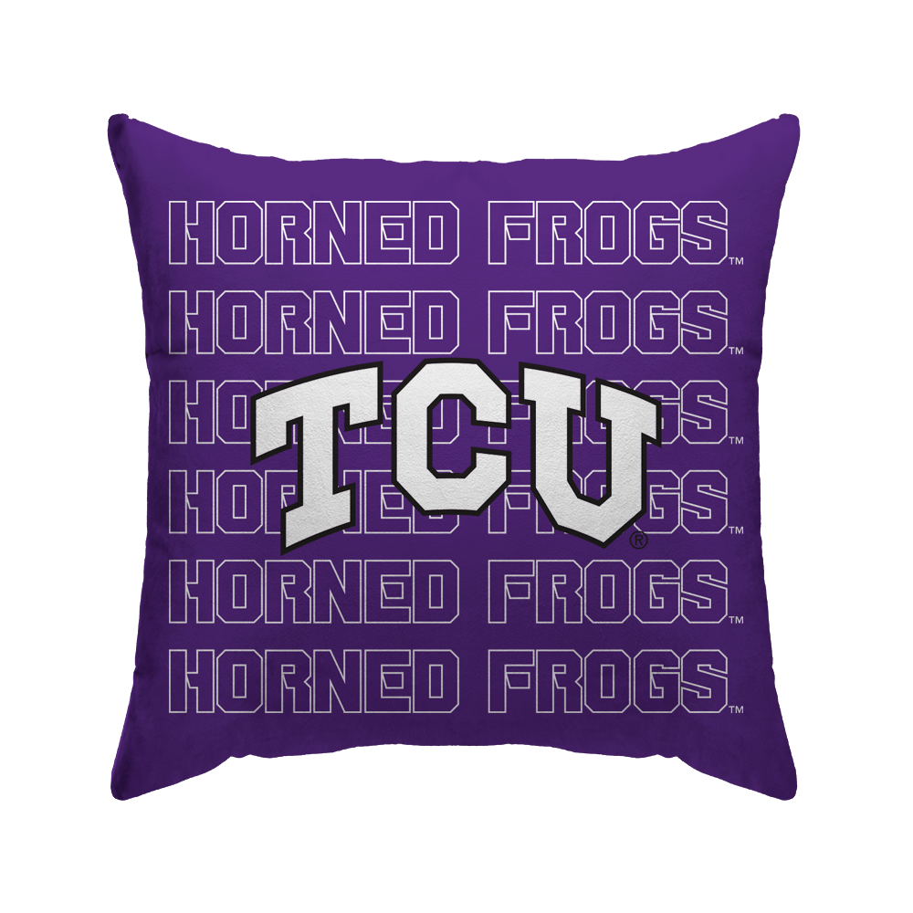 TCU Horned Frogs Echo Wordmark Poly Spandex Decor Pillow