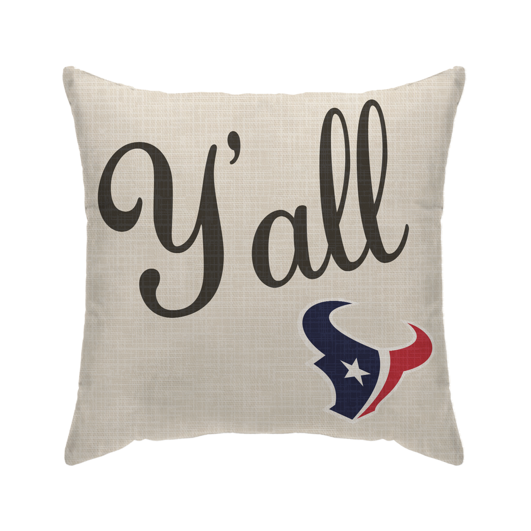 Houston Texans Y'all Duck Cloth Decor Pillow