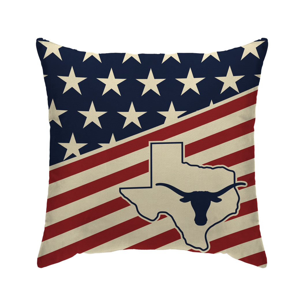 Texas Longhorns Americana Duck Cloth Decor Pillow