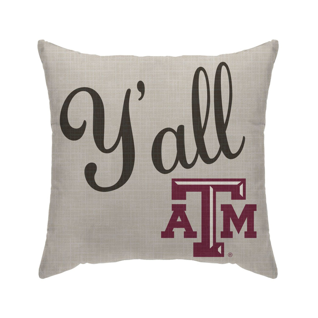 Texas A&M University Y'all Duck Cloth Decor Pillow