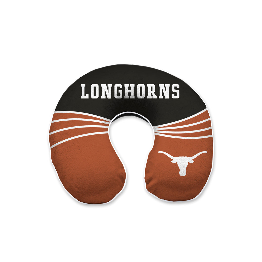 Texas Longhorns Wave Memory Foam Travel Pillow