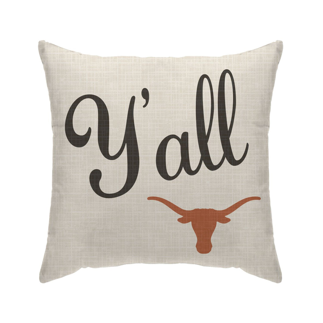 University of Texas Y'all Duck Cloth Decor Pillow