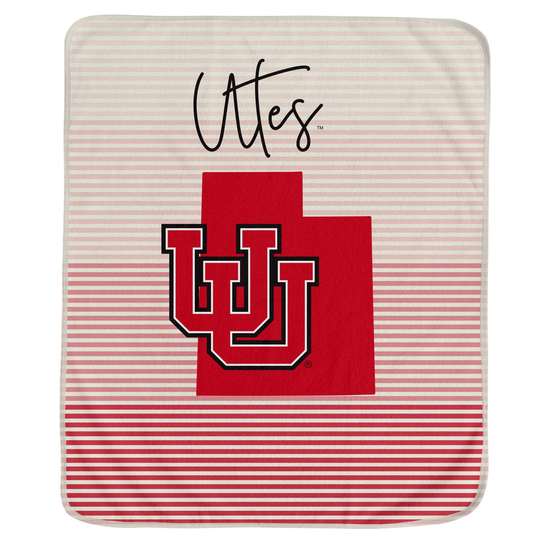 Utah Utes State Stripe Blanket
