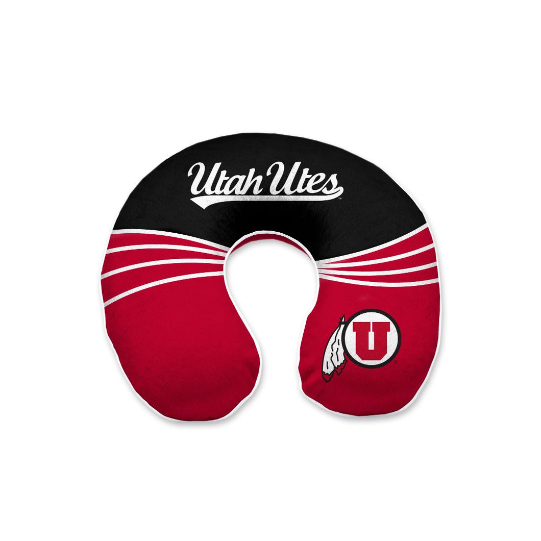 Utah Utes Wave Memory Foam Travel Pillow