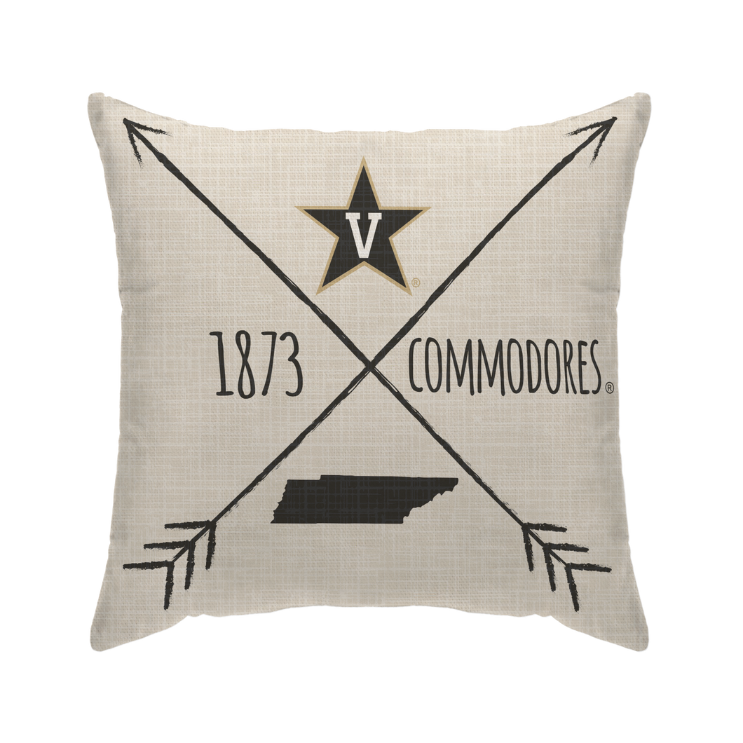 Vanderbilt Commodores Cross Arrow Duck Cloth Decor Pillow
