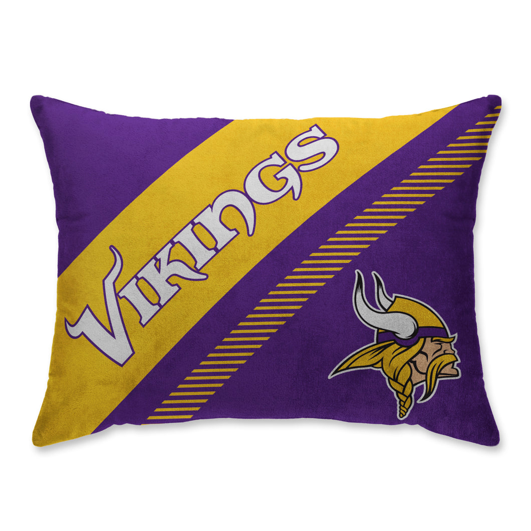 Minnesota Vikings Diagonal Super Plush Bed Pillow