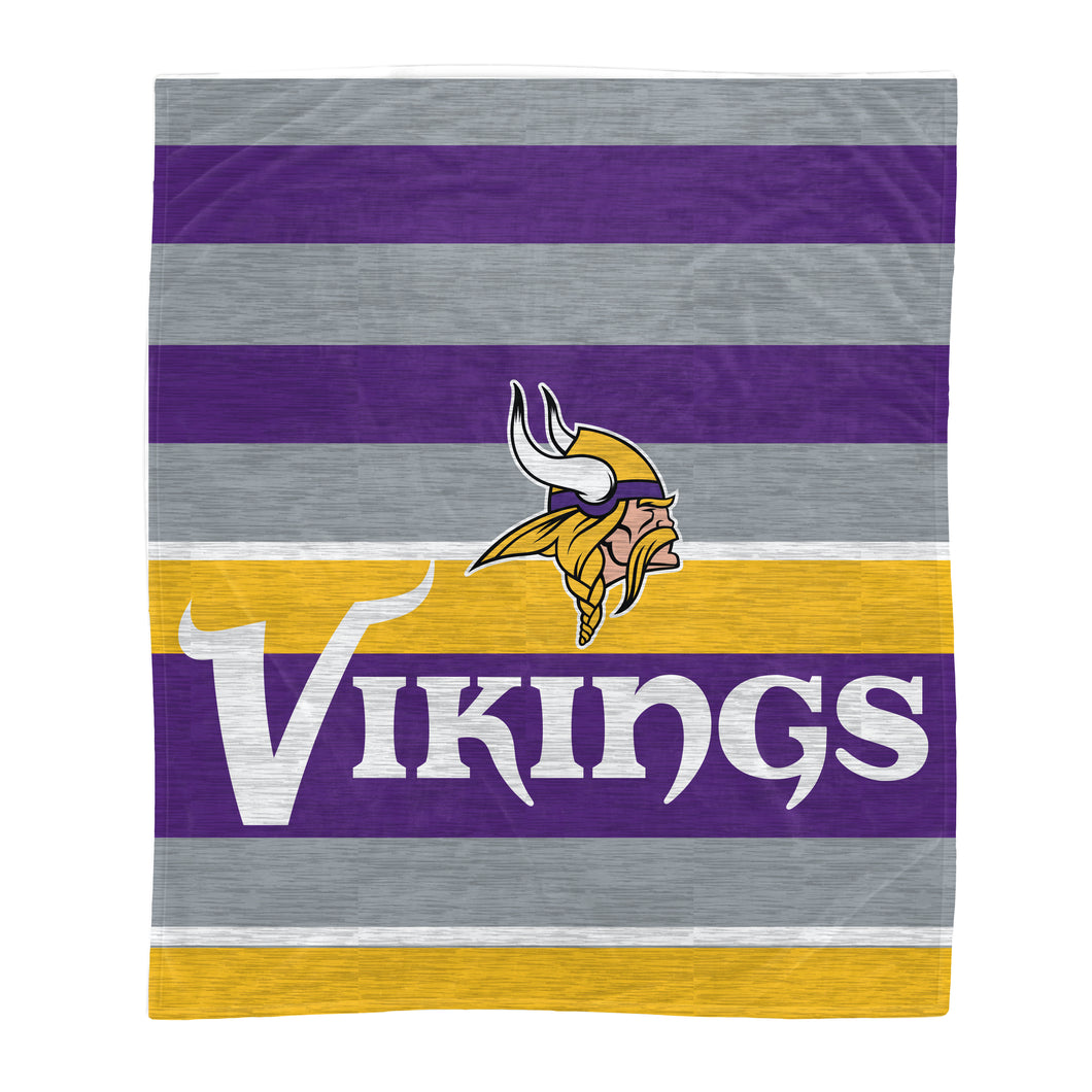 Minnesota Vikings Heathered Stripe Blanket