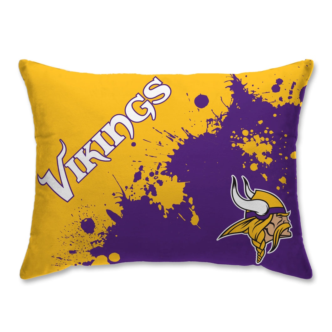 Minnesota Vikings Splatter Bed Pillow