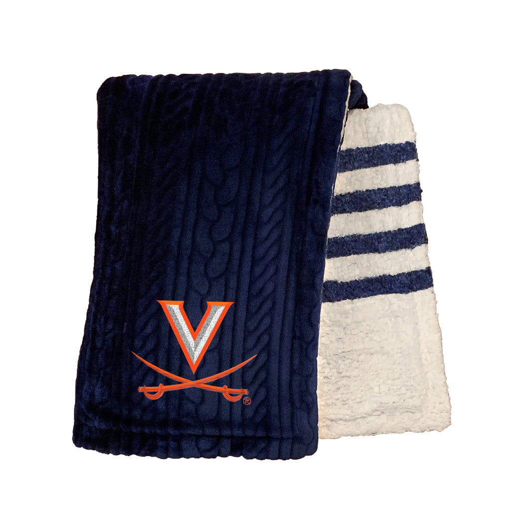 Virginia Cavaliers Embossed Sherpa Stripe Blanket