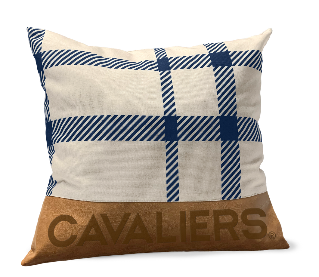 Virginia Cavaliers Plaid Faux Leather Décor Pillow
