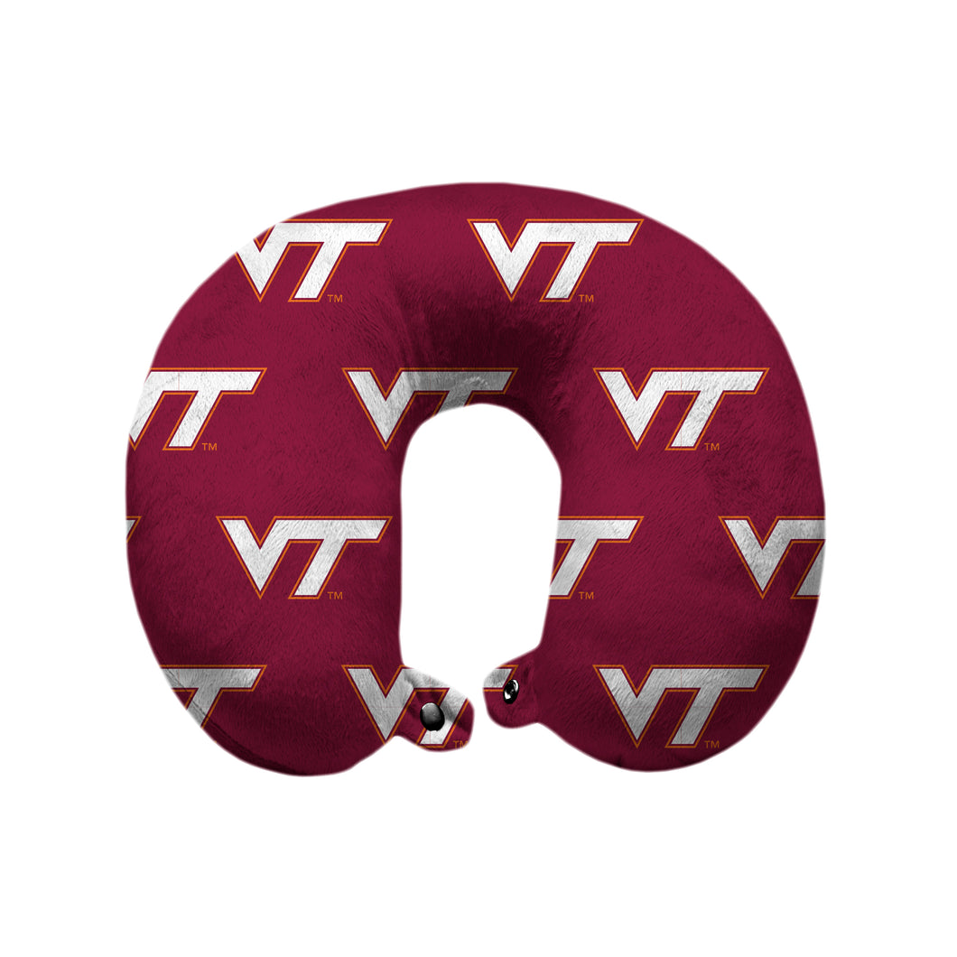 Virginia Tech Hokies Repeat Logo Polyester Travel Pillow