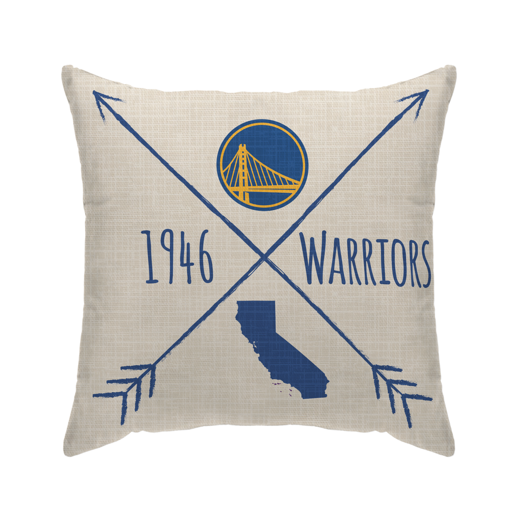 Golden State Warriors Cross Arrow Duck Cloth Decor Pillow