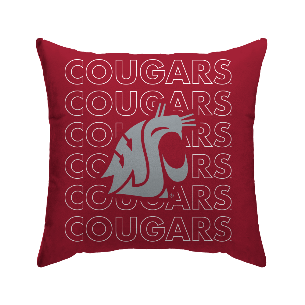 Washington State Cougars Echo Wordmark Poly Spandex Decor Pillow