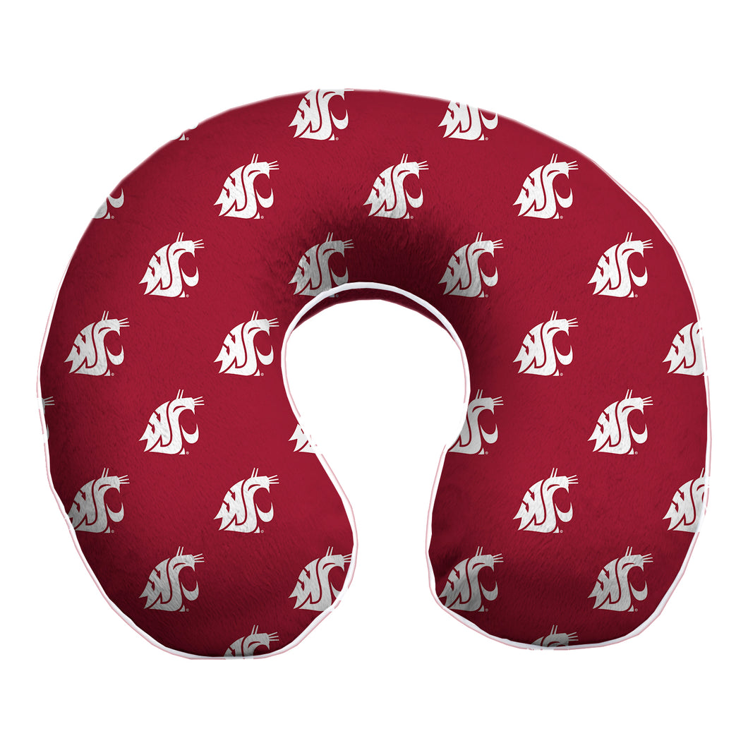 Washington State Cougars Repeat Logo Memory Foam Travel Pillow