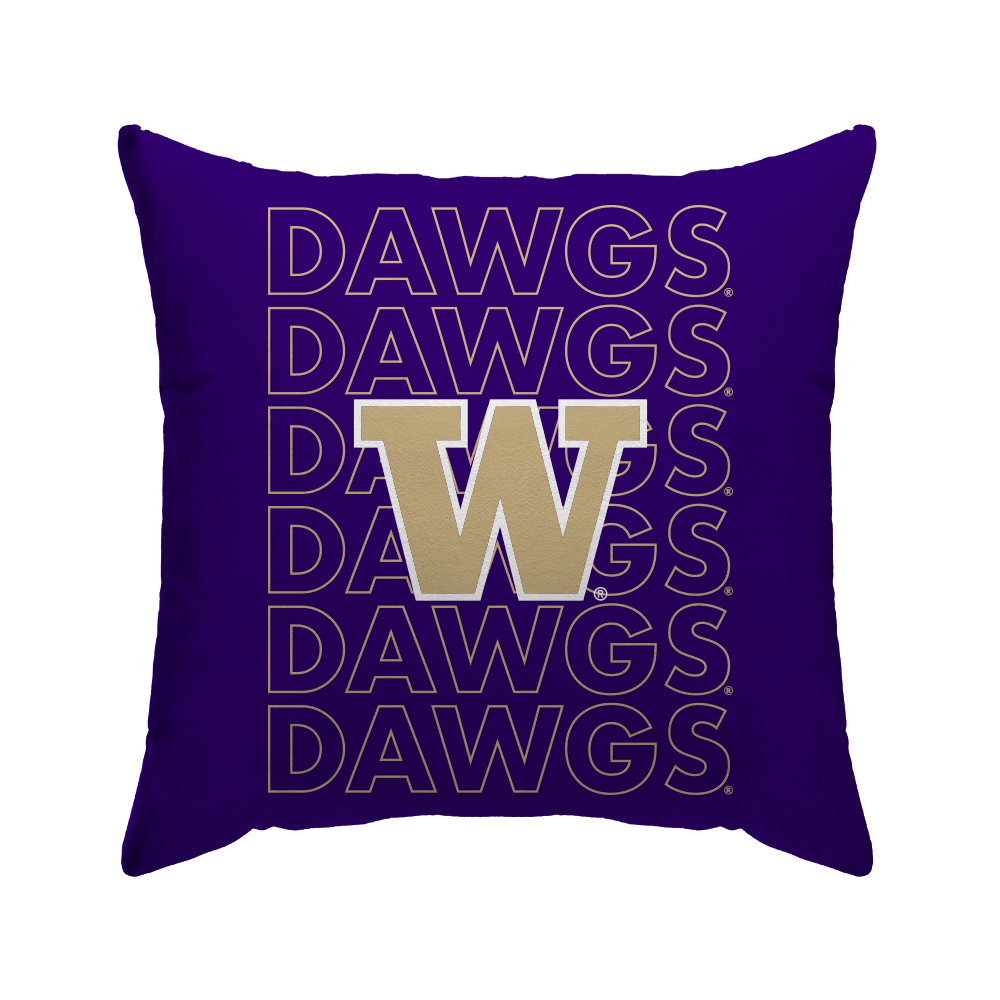 Washington Huskies Echo Wordmark Poly Spandex Decor Pillow