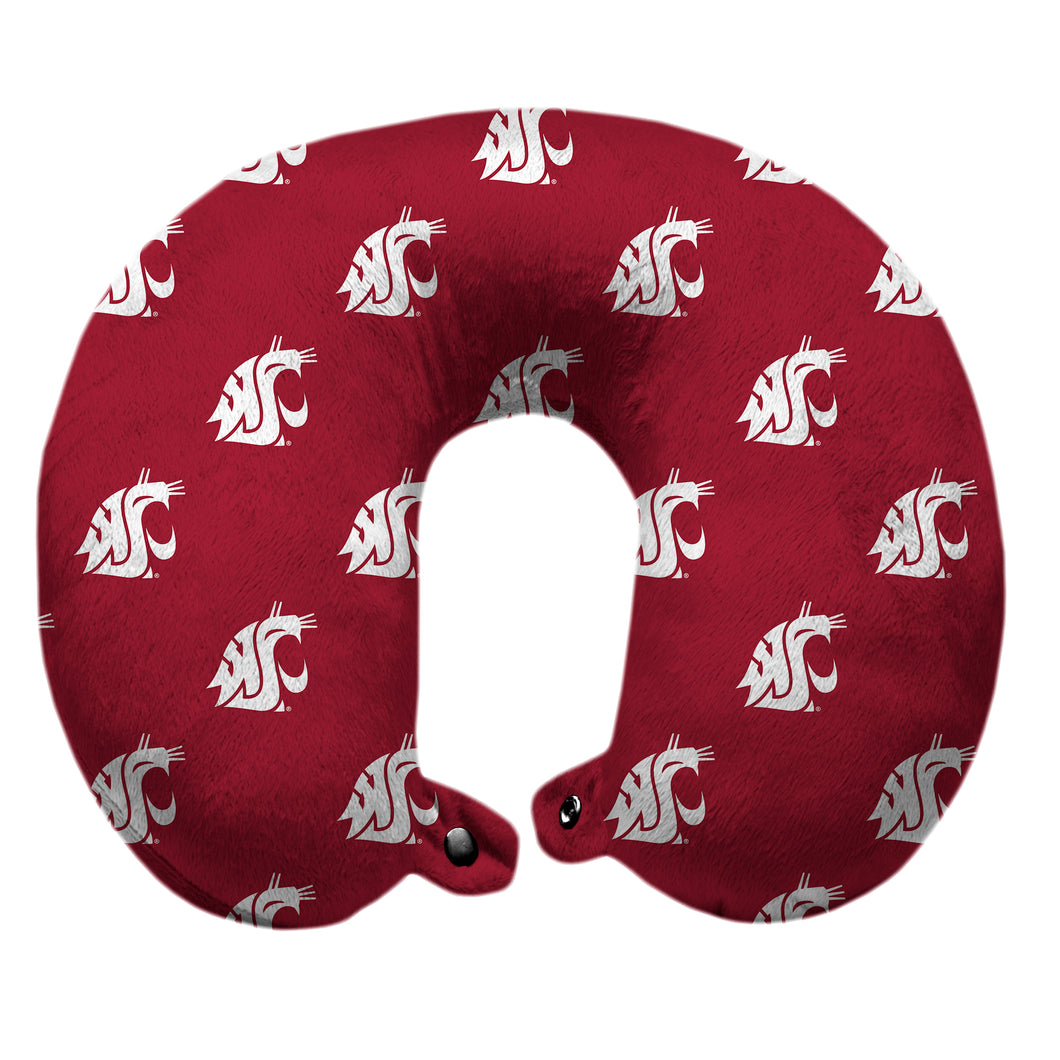 Washington State Cougars Repeat Logo Polyester Travel Pillow