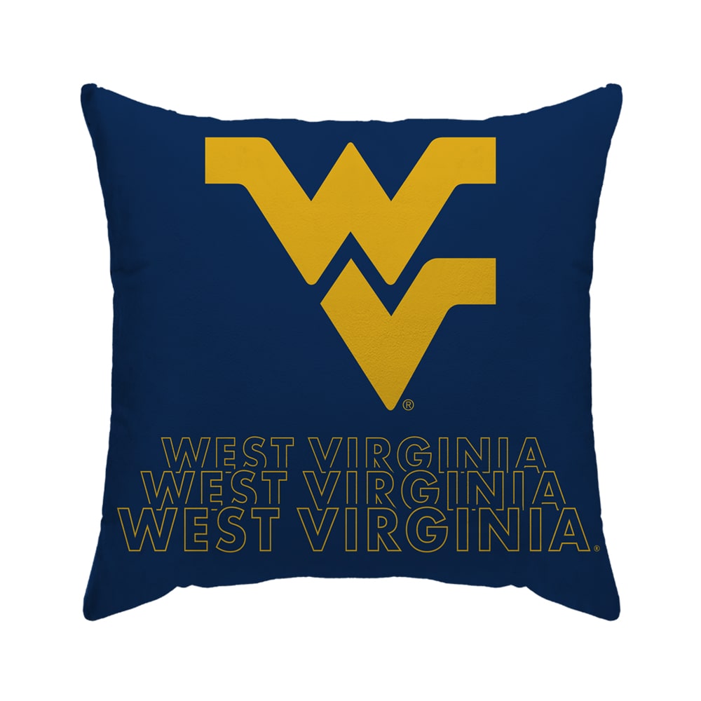 West Virginia Mountaineers Echo Wordmark Poly Spandex Decor Pillow