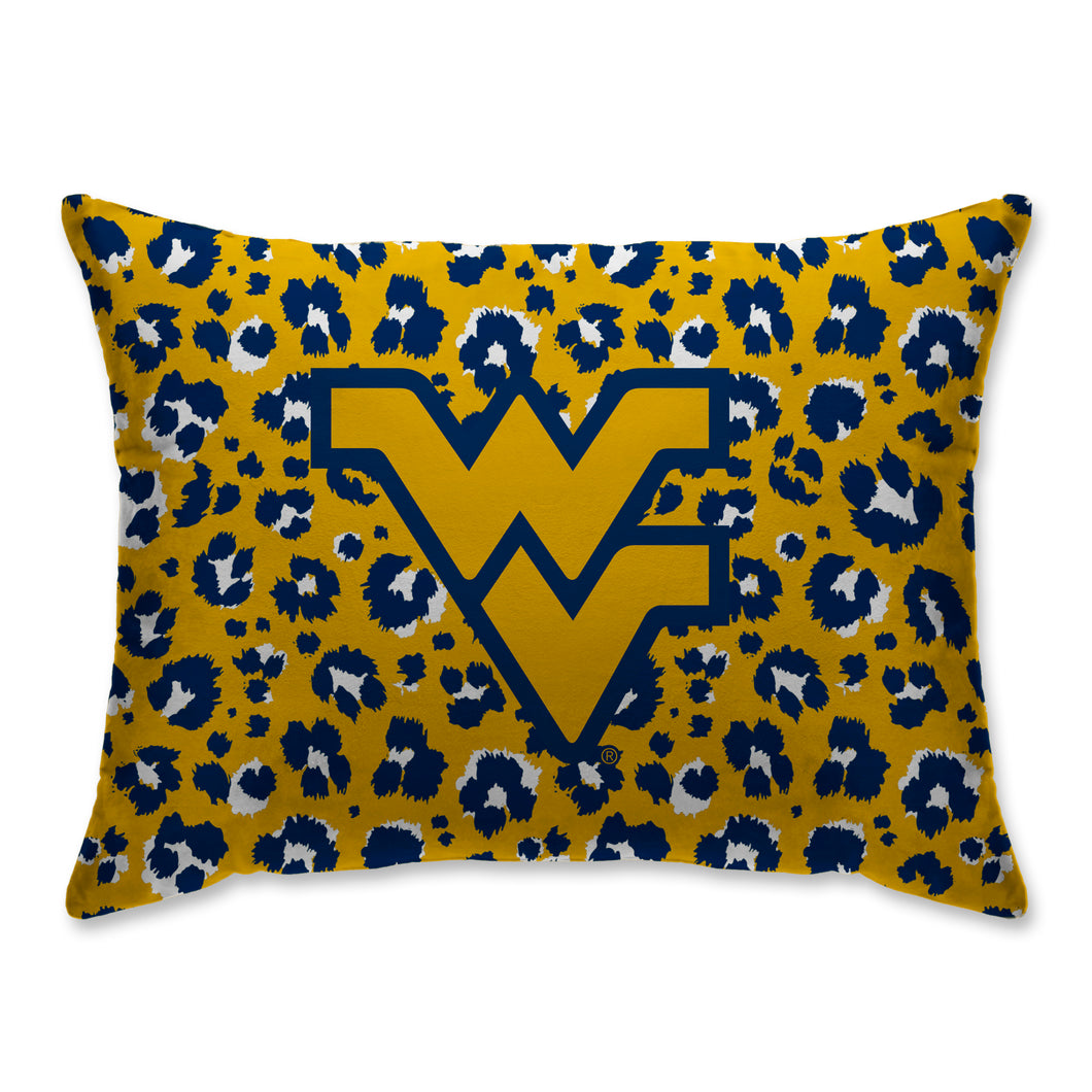 West Virginia Mountaineers Leopard Bed Pillow