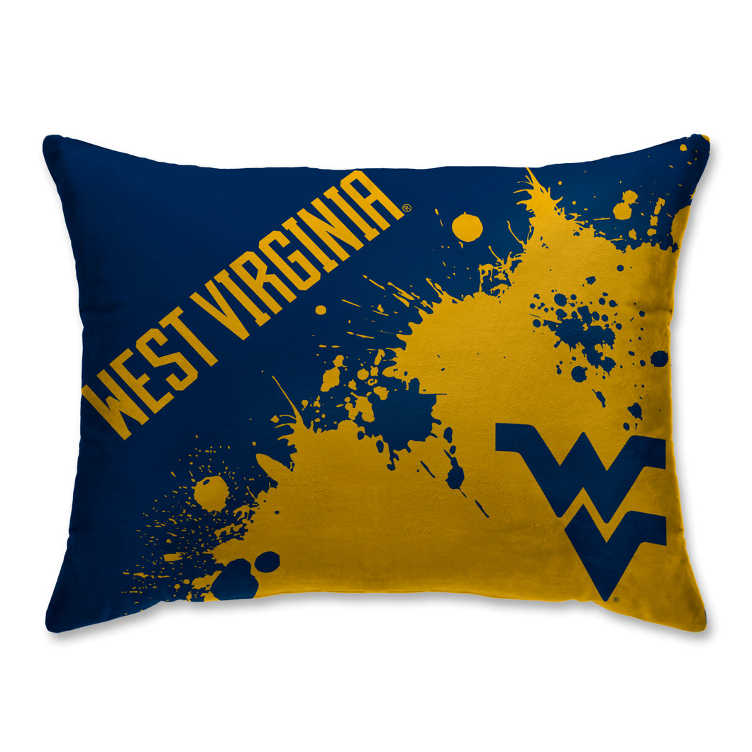 West Virginia Mountaineers Splatter Bed Pillow