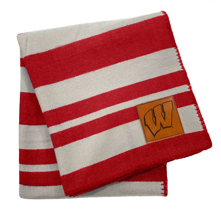 Wisconsin Badgers Acrylic Stripe Throw Blanket