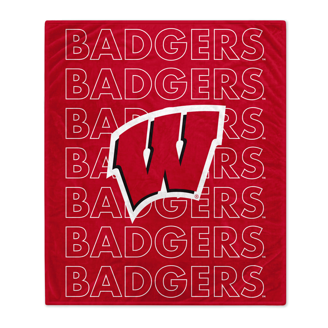 Wisconsin Badgers Echo Wordmark Blanket