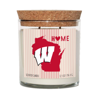 Wisconsin Badgers Home State Cork Top Candle