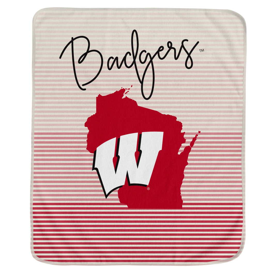 Wisconsin Badgers State Stripe Blanket