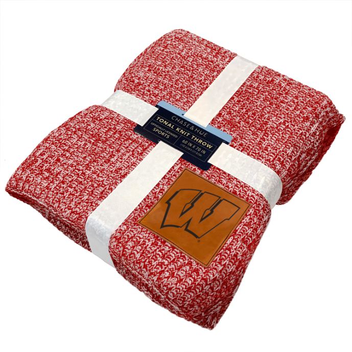 Wisconsin Badgers Two Tone Sweater Knit Blanket