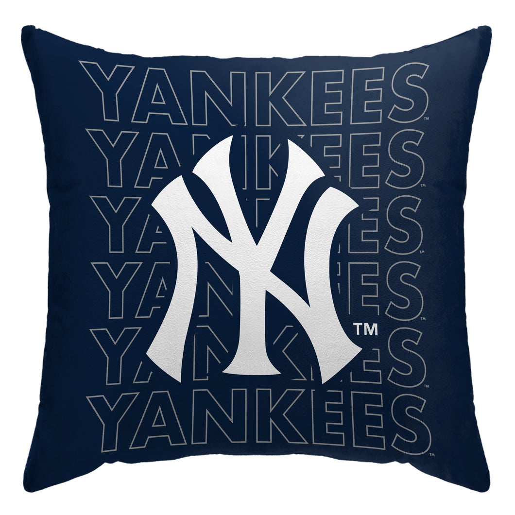 New York Yankees Echo Wordmark Poly Spandex Decor Pillow