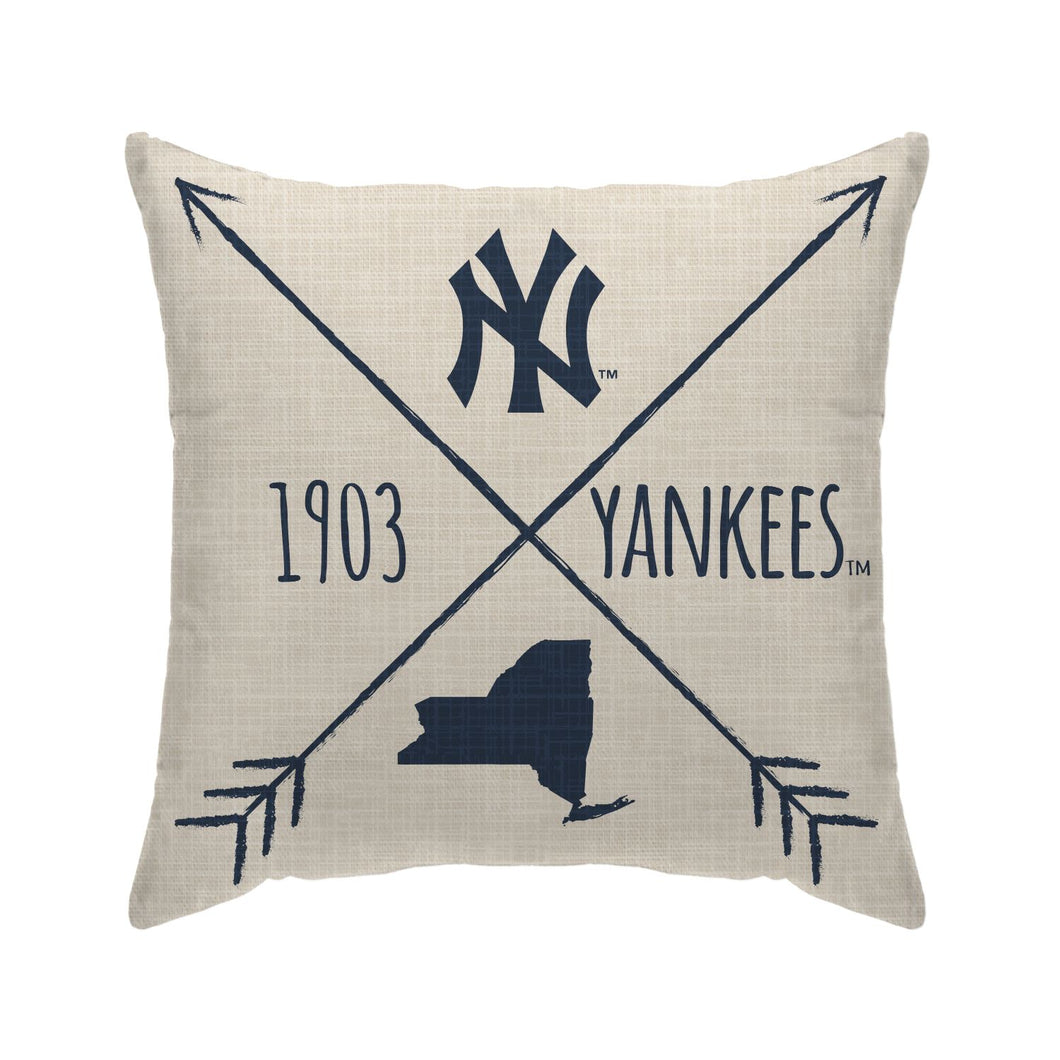 New York Yankees Cross Arrow Duck Cloth Decor Pillow